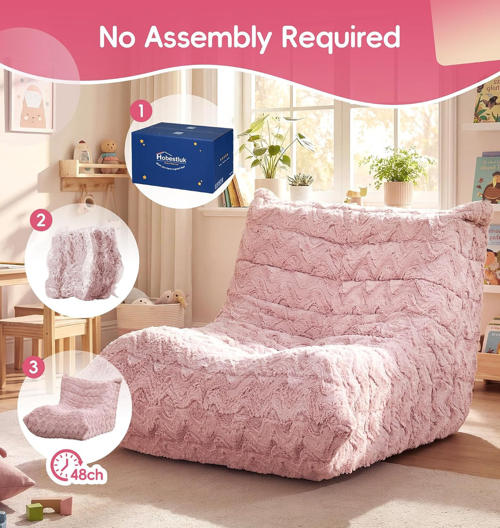 Hobestluk Small Bean Bag Chair Fireside Floor Chair BeanBag Couch Togo Sofa - Image 8
