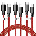 USB C to USB C Cable, 3 Pack 10ft Type C Fast Charger Cord (Red) | Nylon Braided High-Speed Data Transfer Wire for iPhone 17/16/15 Plus/Pro Max iPad Air Ps5 Controller Samsung Galaxy by CUGUNU