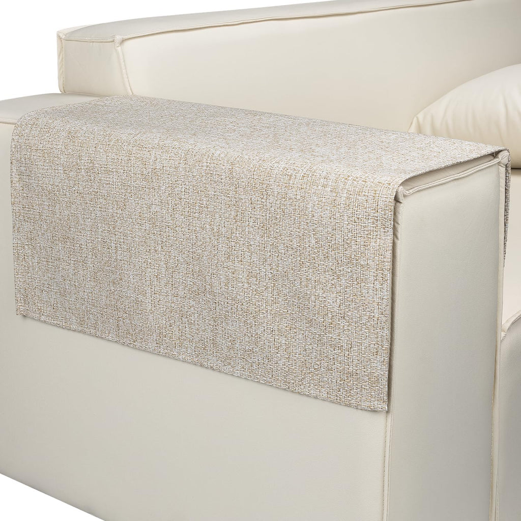 Couch Arm Covers, Arm Chair Covers Set of 2, Non-Slip Sofa Arm Covers, Washable Armrest Cover, Recliner Arm Cover, Sofas Headrest Cover for Sofa/Armchair/Loveseat/Sectional (Beige, 24" x 20" -2pcs) by DECKALY