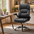 Ergonomic Office Chair, High Back Executive Leather Desk Chair, Black by StellaMia