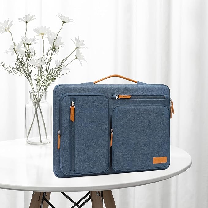 MOSISO 360 Protective Laptop Case 16 inch, 15-15.6 inch Laptop Sleeve | Compatible with MacBook Pro 16, HP Acer Dell Lenovo ASUS, Side Open Carrying Case with 4 Zipper Pockets, Haze Blue - Image 7