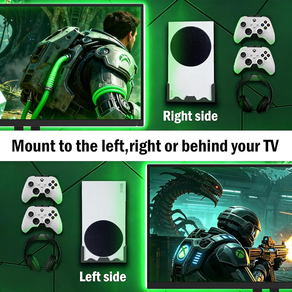 Wall Mount Kit for Xbox Series S,Steel Mount Includes Detachable Controller Holder and Headphone Stand （NOT for Xbox ONE S） - Image 8