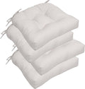 RACE LEAF Patio Chair Cushions 17x17 Inch 4 Pack, Thickened Outdoor Seat Cushions Water Resistant with Non-Slip Ties & Stain Resistant Tufted Design (Beige) by RACELEAF