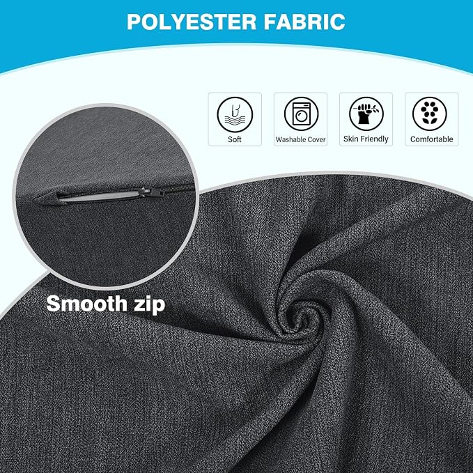 Back Support Pillow for Recliner Dual Layer Lumbar Support Pillow with Gel Memory Foam Ergonomic Orthopedic Lumbar Cushions for Elderly Lower Back Pain Relief Washable Cover Dark Grey - Image 7