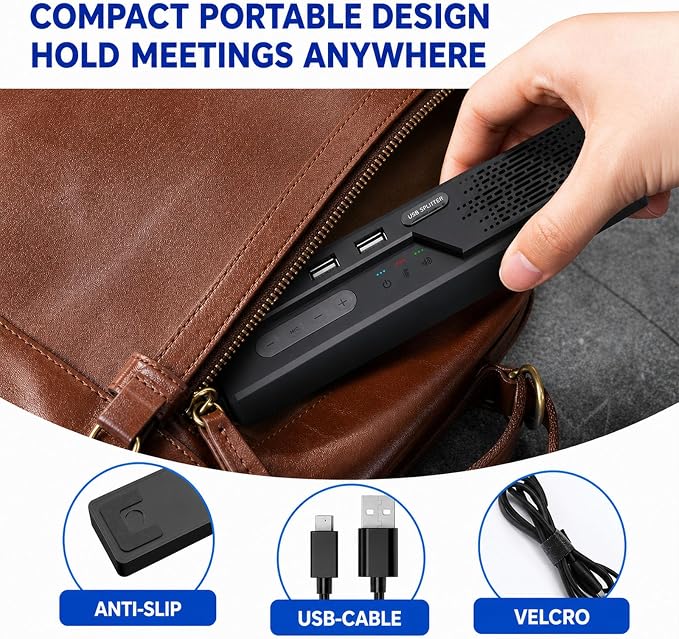 3 in 1 USB Computer Speakers with Microphone, Wired Desktop Sound Bar for PC Laptop, Stereo Bass & 360° Enhanced Audio, Conference Speaker for Home Office, Online Learning, Gaming & Video Calls - Image 6