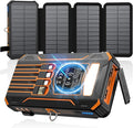 SOARAISE Solar Power Bank 48000mAh Wireless Portable Charger with 4 Cables | Solar Charger with 4 Solar Panels, 48000mAh High Capacity, PD QC 3.0 Fast Charging Battery Pack, Flashlights for Camping by SOARAISE