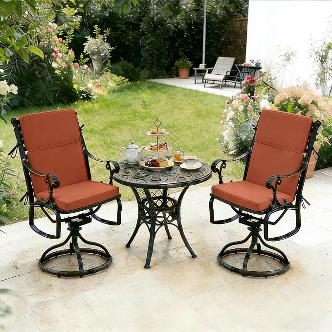 High Back Patio Chair Cushions, 21x20 Waterproof & Fade-Resistant Outdoor Dining Chair Cushions, Indoor/Outdoor High Back Cushion, Seat Pad for Glider and Lawn Chair, Spice - Image 2