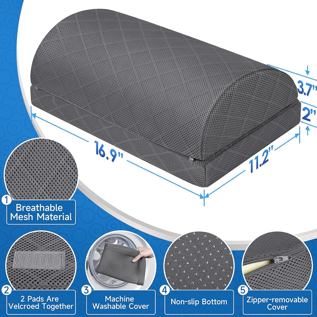 Foot Rest for Under Desk at Work, Grey-16.9 in - Image 2