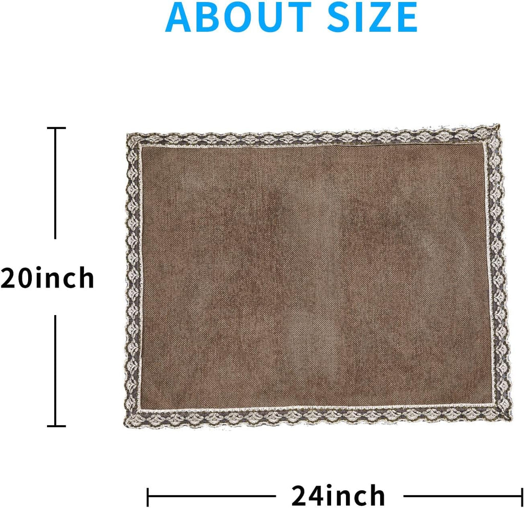 MINJIATEX Couch arm Covers,Non-Slip lace Sofa arm Covers Set of 2 Washable Sofa armrests Covers for Living Room Recliner Chair arm Cover Protectors for Leather Sofa armrest slipcover (HZW-Brown) - Image 7