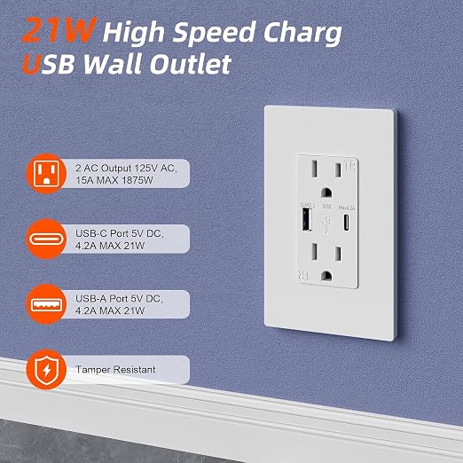 in Wall Cable Management Kit,2AC+USB-a+USB-c,in Wall Power Kit for Unreachable Outlets,7.8ft Outlet Extender for TV,Home Theater,Sofa,Desks,Nightstands - Image 2