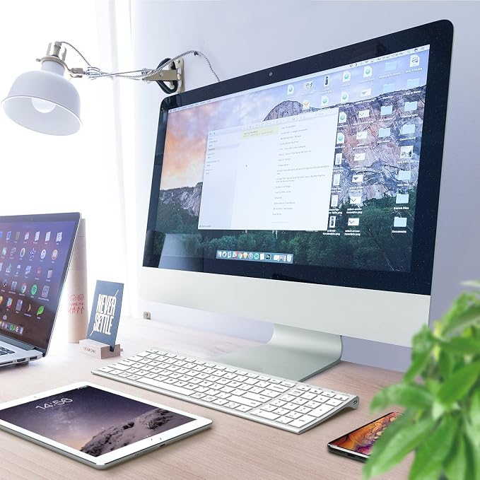 iClever BK10 Bluetooth Keyboard, Universal Bluetooth 5.1 Wireless Keyboard with Number Pad, Ergonomic Design, Multi-Device Compatibility, Stable Connection for Mac, iPad, iPhone, Android, Windows | Stable Connection for Mac,Windows,iPad,iPhone,Android - Image 7