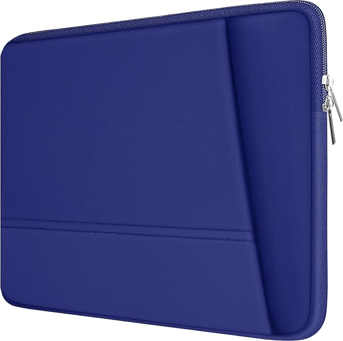 TEDNETGO 15.6 Inch Laptop Sleeve, Durable Neoprene Case with Pockets, Protective Carrying Bag for Dell, Lenovo, Asus, Blue by TEDNETGO