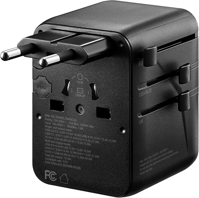Insignia All-in-One Ground Travel Adapter Converter Series with USB Ports (70W All-in-1 Travel Adapter) - Image 3