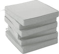 Outdoor Chair Cushions, Set of 6, 19 x 19 Inch, Light Grey | Water Resistant, Fade Resistant, Patio Furniture Square Seat Replacement, Removable Cover with Ties, Non-Slip Bottom by Unknown