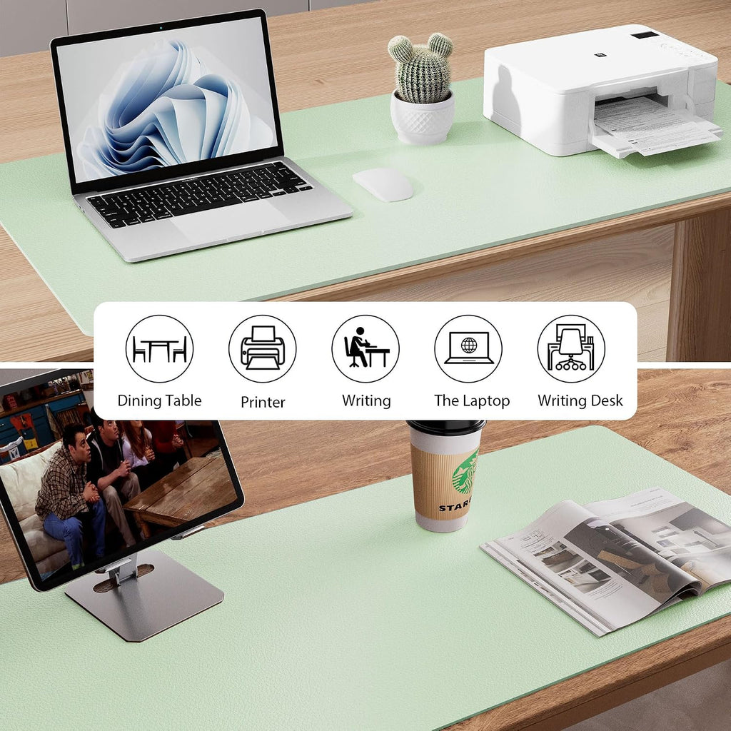 Aothia Large PU Leather Desk Pad Protector - Non-Slip Mouse Pad & Writing Mat for Office/Home, Waterproof, Easy to Clean (48" x 17",Aqua) - Image 5