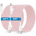 USB C to USB C Cable 6FT+10FT 2Pack 60W iPhone 17 16 15 Charger Cord Long Type C to C Cable Fast Charging for Apple iPhone 17 16 15/Pro/Pro Max/Plus/iPad Pro Air/MacBook/Air/Mini/Samsung Galaxy-Pink by UCALMA