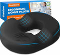 Donut Seat Cushion, Hemorrhoid Pillow, Office Chair Cushion, Black, X-Large | Ergonomic Design, Breathable Cover, for Tailbone Pain, Hemorrhoids & Long Sitting Hours, for Home & Office, by CushZone