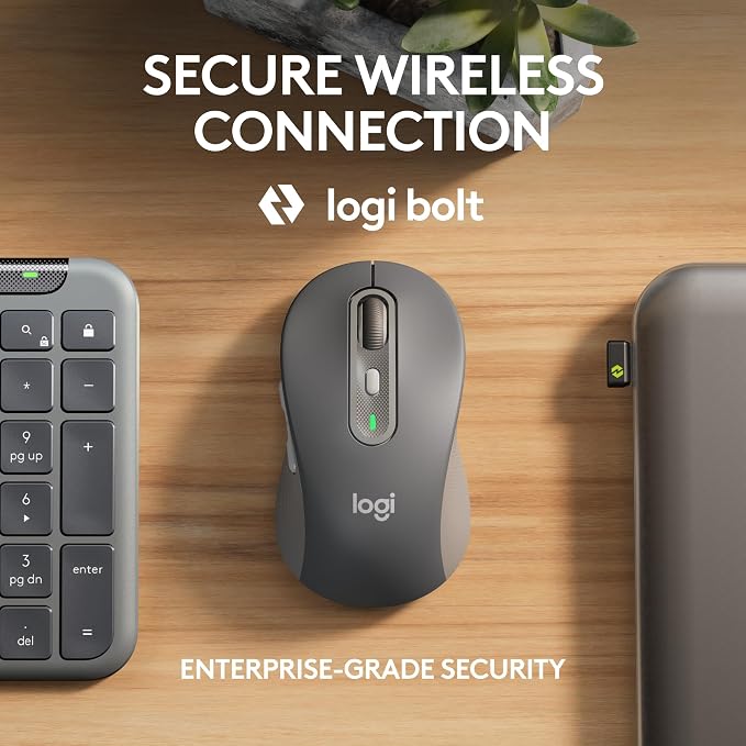 Logitech Signature Slim MK955 for Business Keyboard Mouse Combo | Signature, Quiet typing, Secure receiver, Bluetooth, Globally certified, Windows, Mac, Chrome, Linux, For business - Image 3