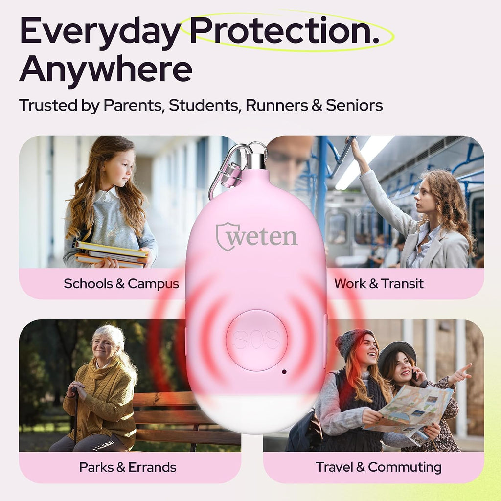 Personal Safety Alarm Keychain for Women, 130dB Siren, Rechargeable, 2 Pack - Image 6