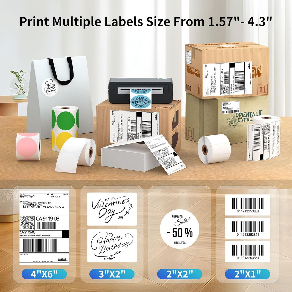 Gloryang Bluetooth Thermal Shipping Label Printer, 4X6 Inkless Label Machine for iOS, Android, Laptop, Wireless Printer for Small Business, Compatible with Amazon, UPS, Shopify, Black - Image 4