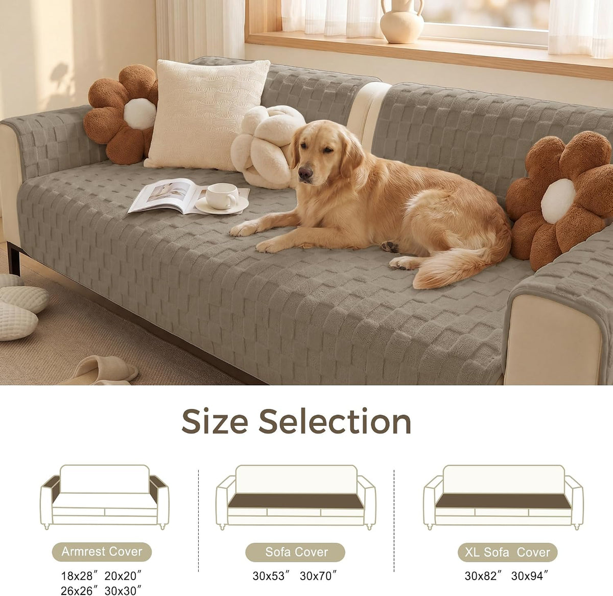 Foxdecor Couch Cover for Dogs Sofa Covers Non Slip Couch Pad Pet Friendly - Image 6