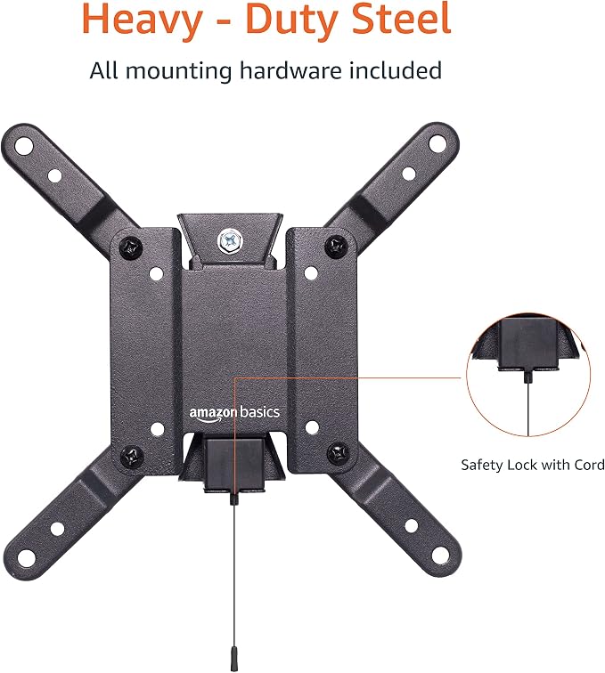 Amazon Basics Tilting TV Wall Mount for Wood Studs, Fits 12-40 inch TVs up to 40 lbs, VESA 200x200, Black - Image 2