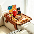 Couch Arm Table with Cup Holder(Carbonization Bamboo) by STS SELECTED