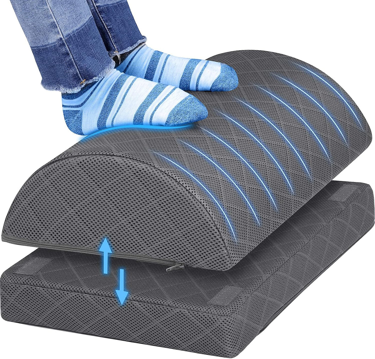 Foot Rest for Under Desk at Work, Grey-16.9 in by CushZone