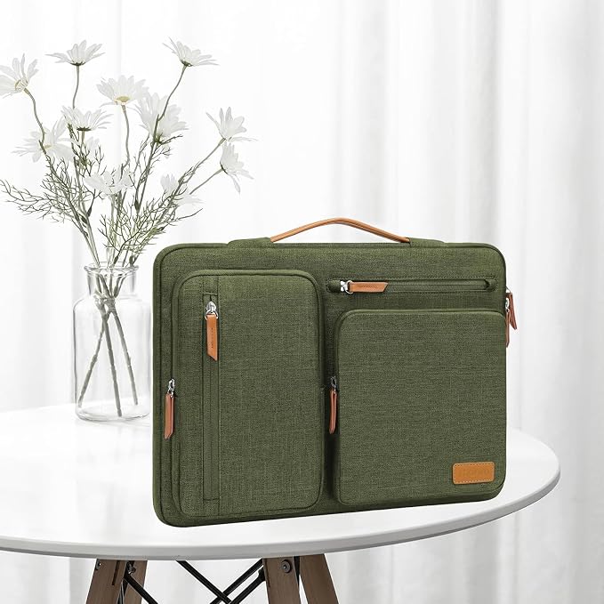 MOSISO 360 Protective Laptop Case 16 inch, 15-15.6 inch Laptop Sleeve | Compatible with MacBook Pro 16, HP Acer Dell Lenovo ASUS, Side Open Carrying Case with 4 Zipper Pockets, Olive Green - Image 7