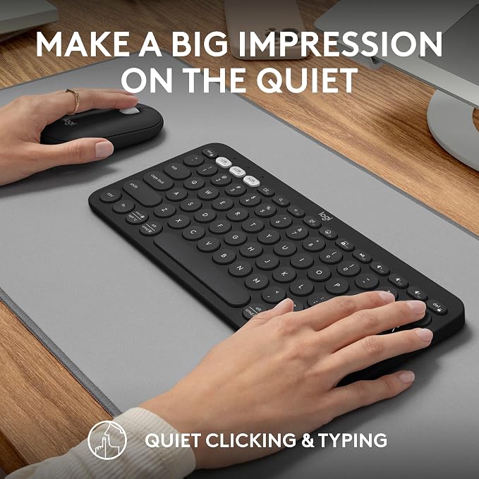 Logitech Pebble 2 Combo Wireless Keyboard and Mouse, Portable - Black | Quiet, portable, customizable, Logi Bolt, Easy-Switch, compatible with macOS, iPadOS, and Chrome - Image 8