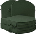 Outdoor Chair Cushions, D Shaped, Set of 4, 18.5 x 16, Olive Green | Fade-Resistant, Water-Resistant, Patio Furniture Seat Chair Pads Replacement, Non-Slip Bottom with Ties, Removable Cover by Unknown