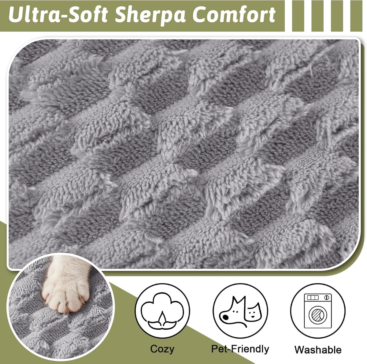 Universal Flannel Recliner & Armchair Covers with Pockets - Image 4