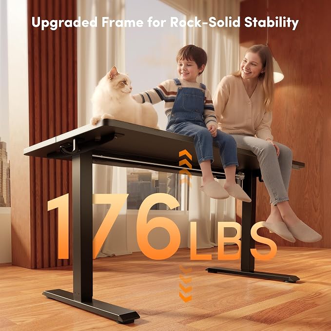 FEZIBO Standing Desk 63 × 28 Inch Electric Height Adjustable, Black | Sit and Stand Up Adjustable Desk, Home Office Computer Desk with 3 Customizable Memory Presets - Image 4