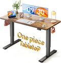 FEZIBO One-Piece Standing Desk, 55"x24" Seamless Tabletop Electric Height Adjustable for Home Office, Study Rooms & Multi-Device Workstations, Rustic Brown by FEZIBO