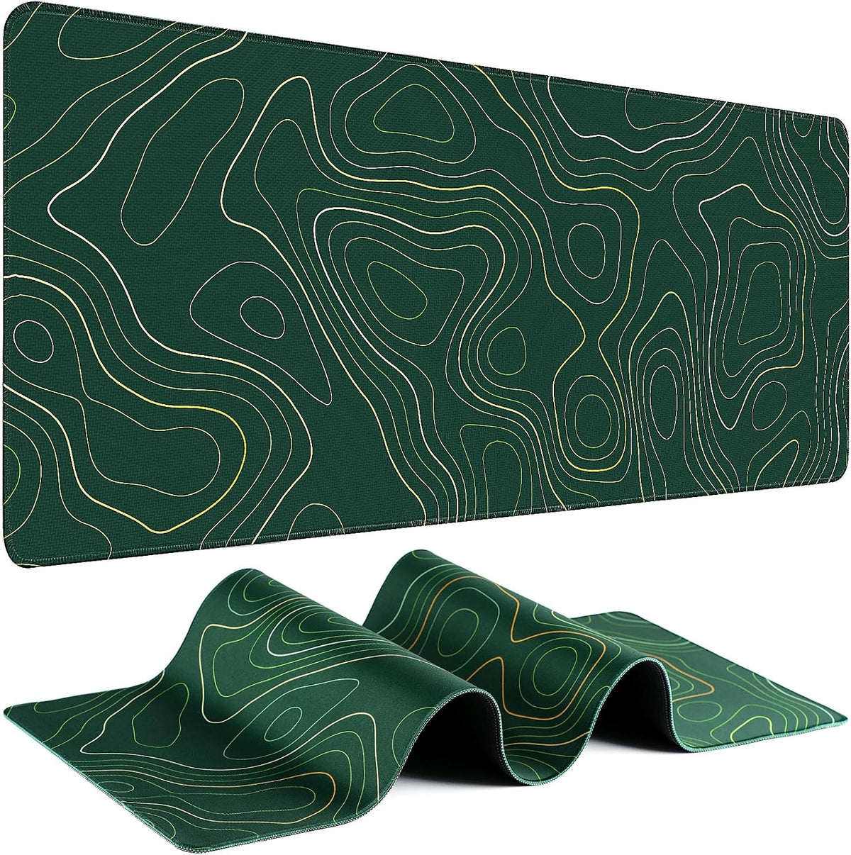 Gaming Mouse Pad - (31.5"×11.8") Topographic Large Mouse Pads for Desk - Desk Mat for Keyboard and Mouse with Non-Slip Base, Desks Pad Matfor Game/Office & Home by Yuhijoy