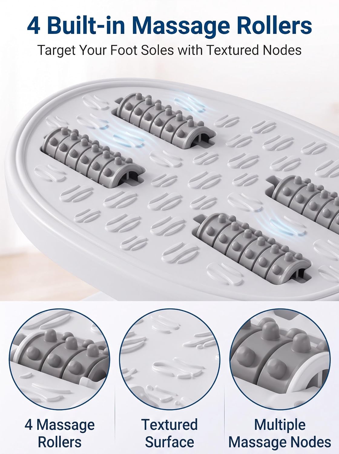 Foot Rest Under Desk, 360° Rocking Footrest with Massage Rollers - Image 3