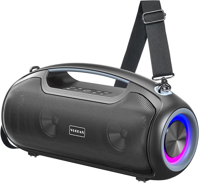 Portable Bluetooth Speaker Wireless, 180W Max Loud Waterproof Speakers, Bass Boost Boom Box for Party and Outdoor, w/2*Subwoofer, 2*Tweeter, DSP, IP65, 24H, TWS, TF, USB, AUX by Unknown