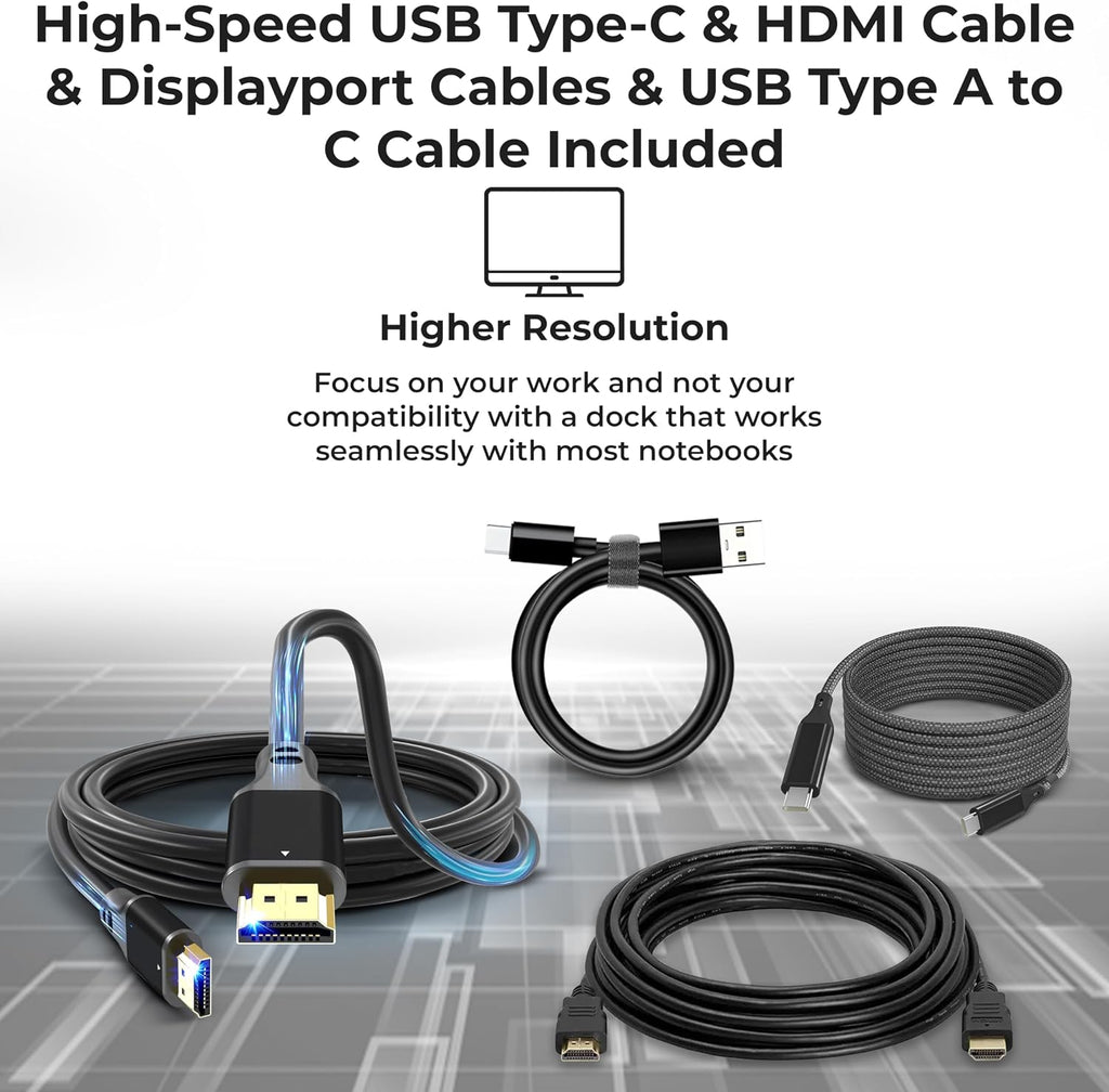 40AF0135US Docking Station Dual Monitor Hybrid USB-C with USB-A - 1 Year Warranty, Thinkpad Dock w/ 135W Adapter, HDMI, DisplayPort, USB-C Cable, Cloth - Laptop Docking Station (Renewed) - Image 7