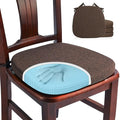 SINOSSO 4 Pack Memory Foam Chair Cushions for Dining Chairs, Friendly Woven Fabric 16" U-Shape Comfortable Kitchen Chair Pads, Removable Slip Resistant Seat Cushions (Set of 4, Dark Brown) by SINOSSO