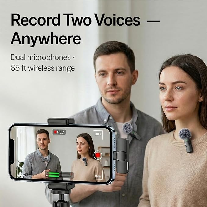 Mini Mic Pro (Latest Model – #1 Microphone for iPhone & Android, Wireless Mini Microphone, Clear Voice, Noise Cancelling, Lavalier Mic for TikTok, YouTube & Interviews - Image 5