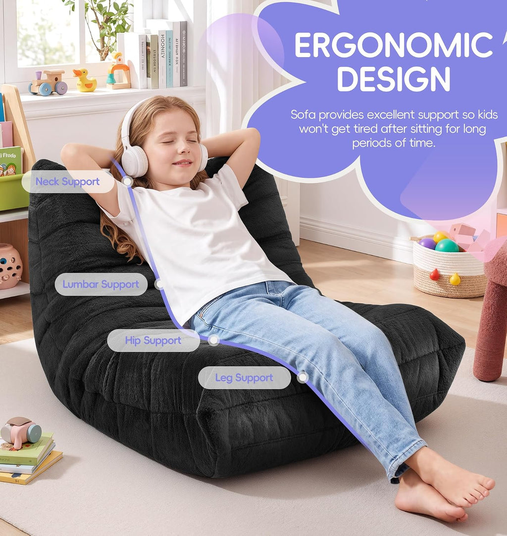 Hobestluk Small Bean Bag Chair Fireside Floor Chair BeanBag Couch Togo Sofa - Image 4