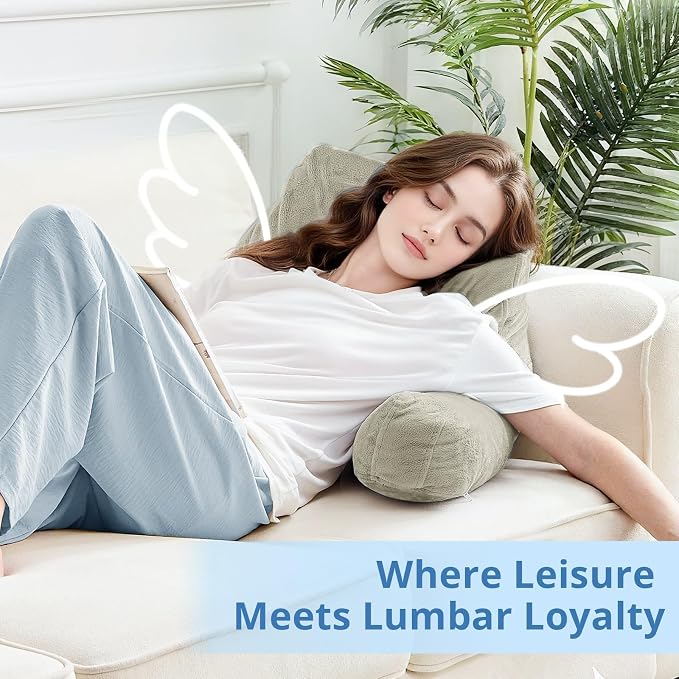 Sasttie Reading Pillow for Bed, Back Pillow for Sitting Up, Linen | 18" Backrest Support Cushion for Couch, Sofa, and Floor, Dorm Essentials, OEKO-TEX, Adjustable Down Alternative Fill - Image 9