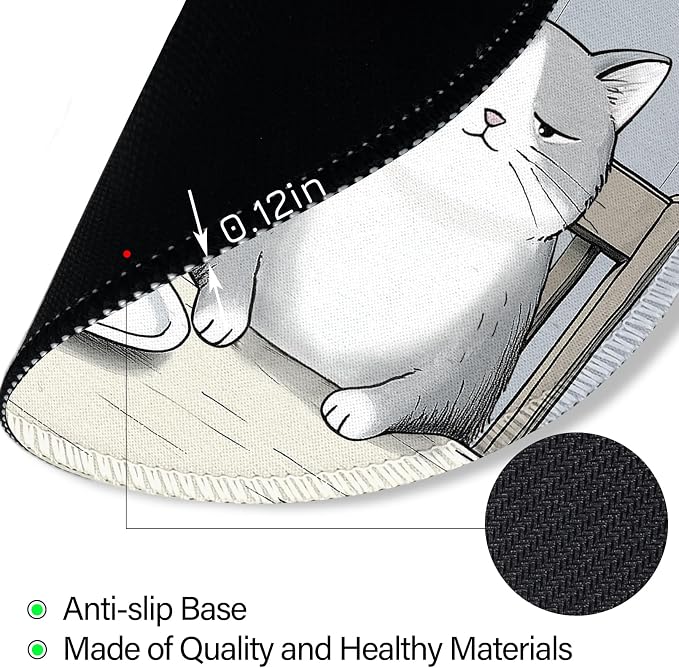Funny Work Mouse Pad, Small Round Mousepad for Desk, Laptop | Mini Travel Wireless Mice Pad for Computer, Office Accessories, Coworker Gifts, 8.6 x 8.6 inch - Image 6