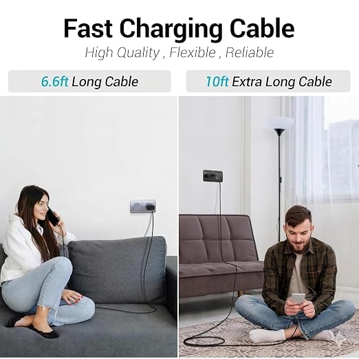 4-Pack (6ft 6ft 10ft 10ft) 60W USB C to USB C Fast Charging Cable | Type C to C Charger Cord Compatible with iPhone 17, 17 Air,16,16 Plus,15, Pro Max, iPad Pro, Galaxy S24/S23/S22 - Black - Image 2