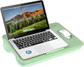 LAPGEAR The Original Lap Desk – Sage Green, Fits 17" Laptops | Microbead Cushion, Device Ledge, Built-In Pencil Tray, Carry Handle by LapGear