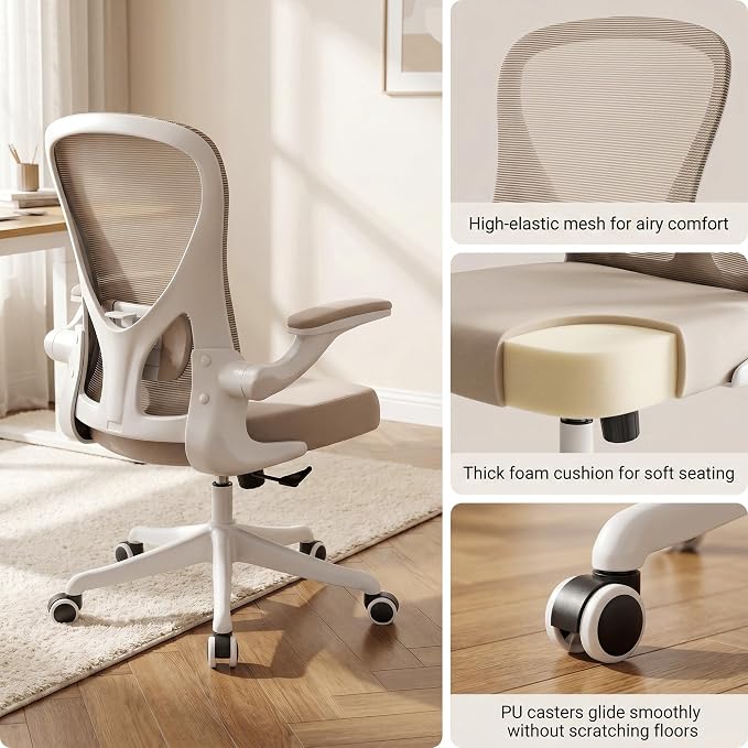 Ergonomic Office Desk Chair High Back Mesh Computer Chair | 360° Swivel Adjustable Lumbar Support & Flip-Up Armrests capacity 300 lbs capacity - Image 5