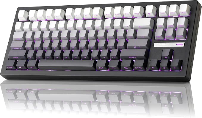 ZORNHER ZH870 Wireless Mechanical Gaming Keyboard,80% Black Custom Creamy Sound Keyboard with Shine Through PBT Keycaps,Pre-lubed Linear Switches,Hot-Swappable,RGB Backlit,2.4GHz/USB-C/BT5.0 by Zornher