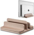 Leather Vertical Laptop Stand,Dual Laptop Holder Stand,Laptop Organizer with Adjustable Dock (18-26mm/0.7-1 in) for All MacBook/Tablet/Surface/Dell/iPad (Apricot) by MakeYourLifeMoreColorful