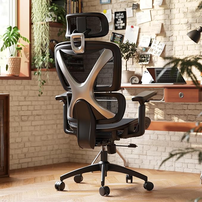 Ergonomic Office Chair, Big and Tall Mesh Chair with Lumbar Support, 3D armrest - 215° Rotation, Adjustable Headrest & Soft Seat, Durable Computer Chair 350LBS for Work Gaming - Image 2
