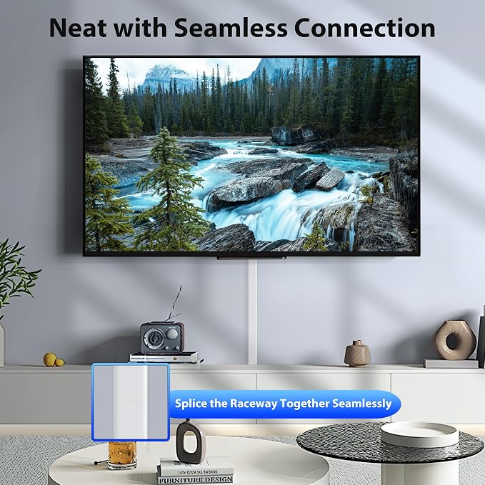 ZhiYo Large Capacity Wire Hiders for TV on Wall for 2-4 Cords, 63in (4xL15.8in) PVC Cable Cover with Adhesive Tape, Snap and Lock Design for Wall Mounted TV, Beige Cord Covers for Wires on Wall - Image 5